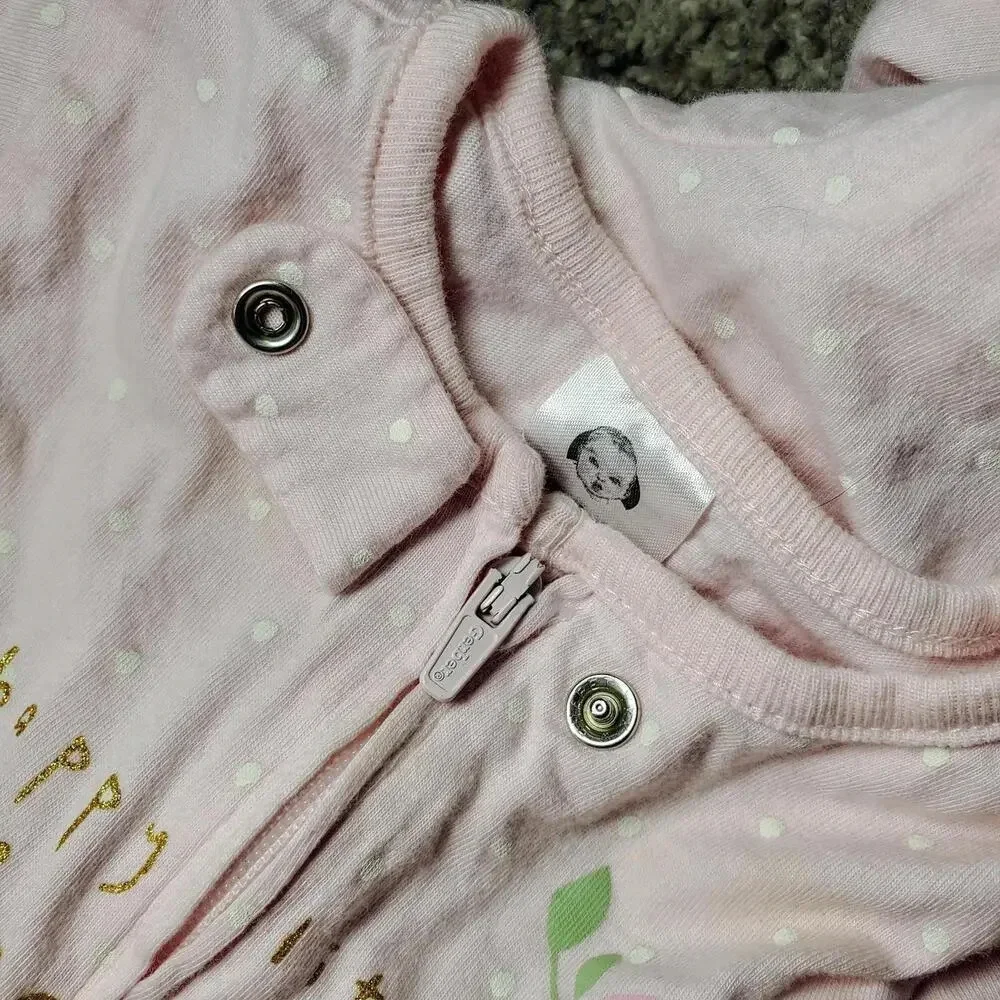 Gerber Baby Girls 100% Cotton Floral Polka Dot Princess Sleep 'N Play Size 6-9M